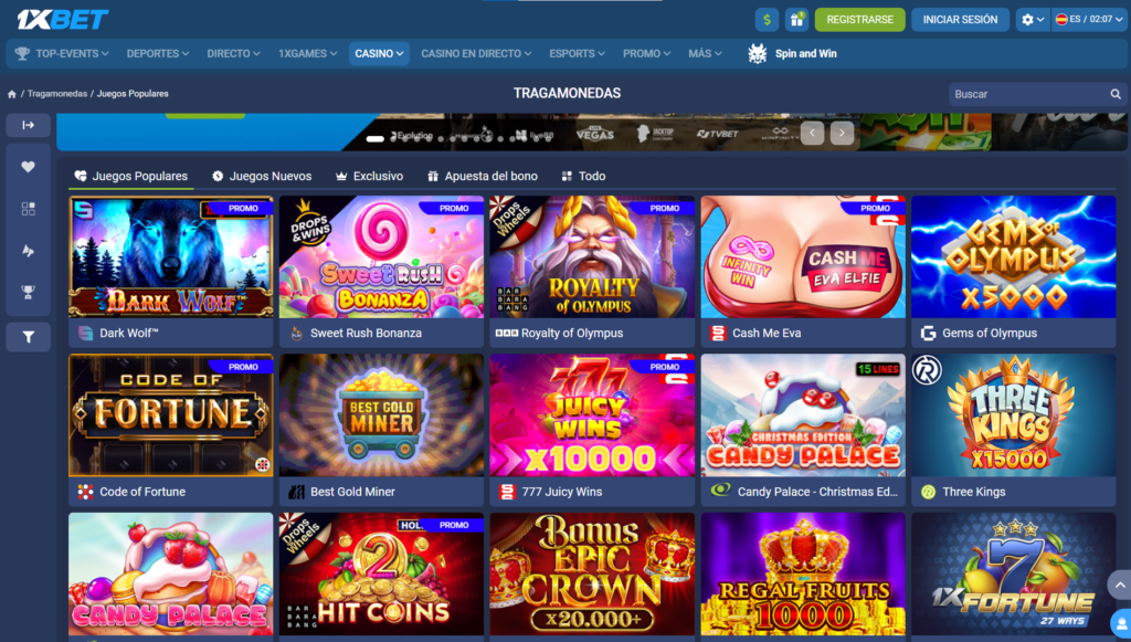 Casino online en 1xbet Ecuador